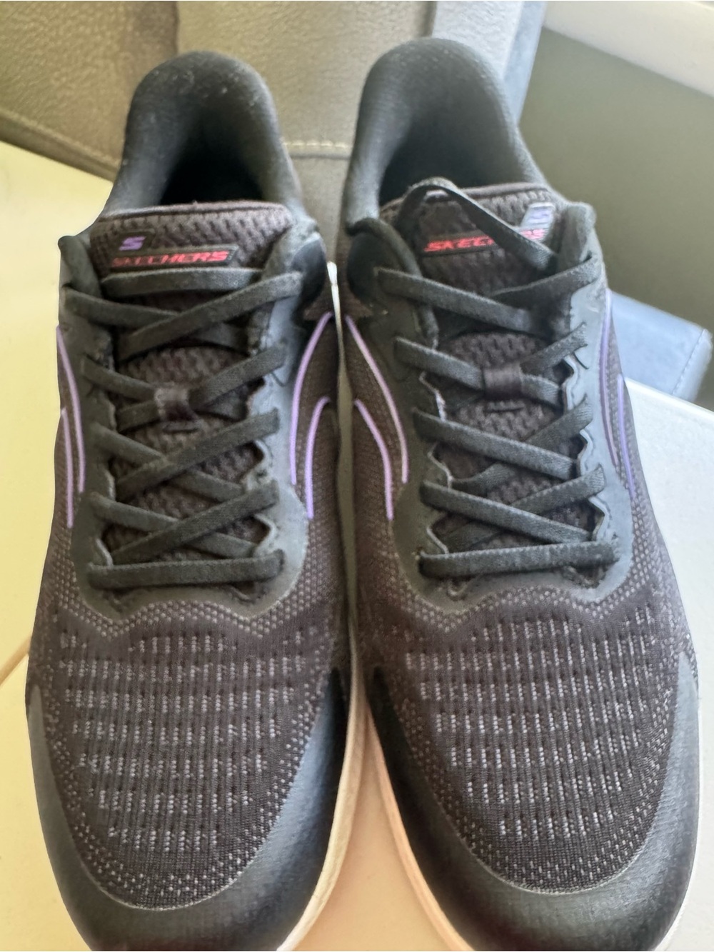 Skechers Black with Purple Accent Women's Athletic Sneakers